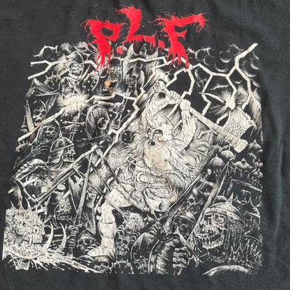 P.L.F Band Devious Persecution & Wholesale Slaughter T-Shirt Size L Pulverizing Lethal Force