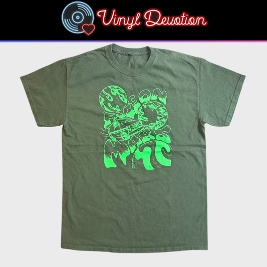 Face On Mars Psychedelic Band Green T-Shirt Size M