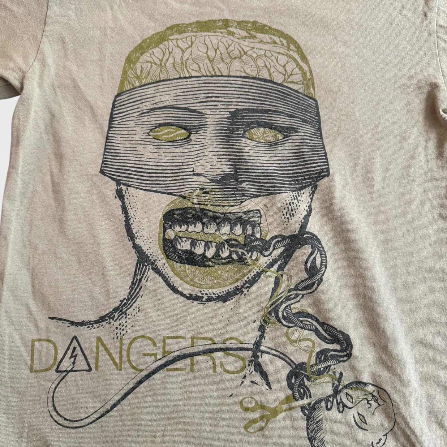 Dangers Hardcore Band Head Baby Tan T-Shirt Size S Graf Orlock