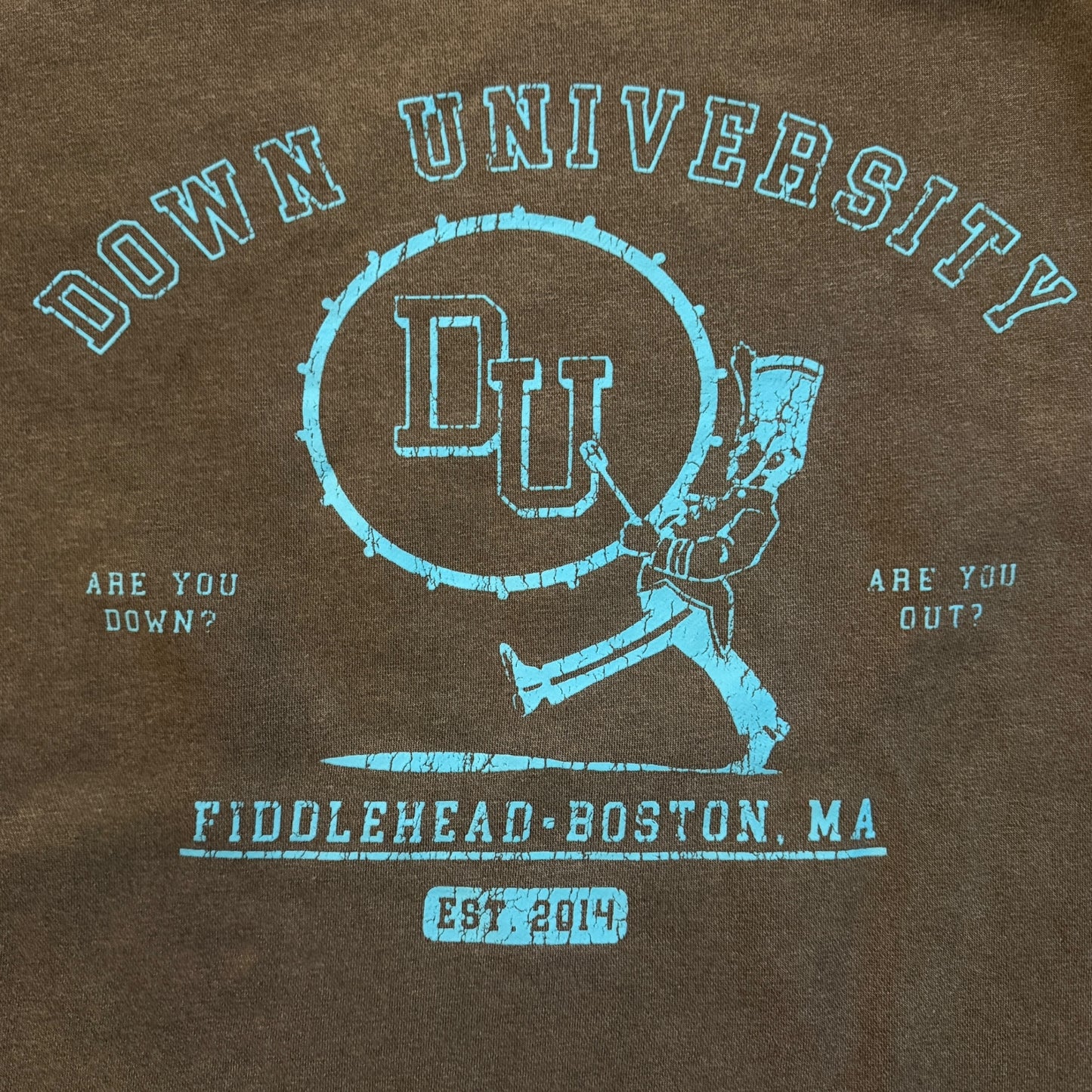 Fiddlehead Band Down University Blue Gray Crewneck Sweatshirt Size XXL Have Heart