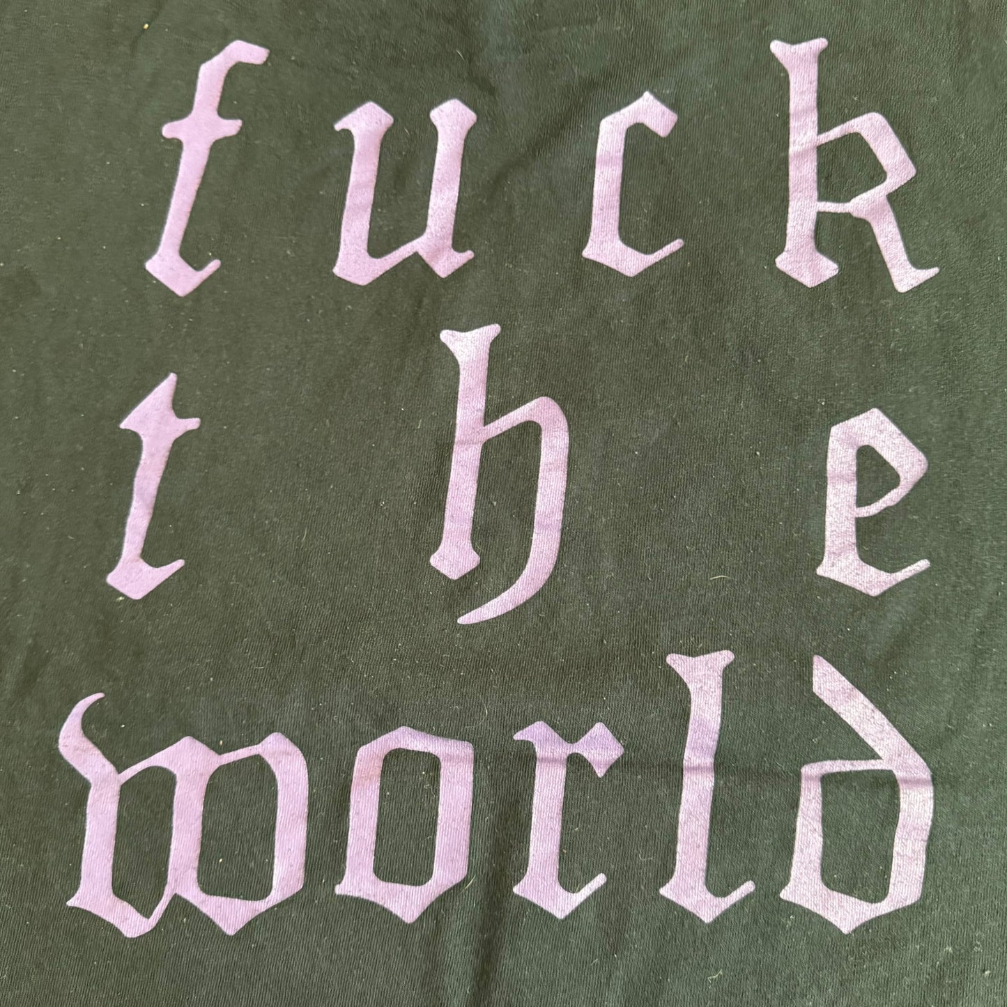 Expire Band Fuck The World Cut Sleeves T-Shirt Size M Hardcore