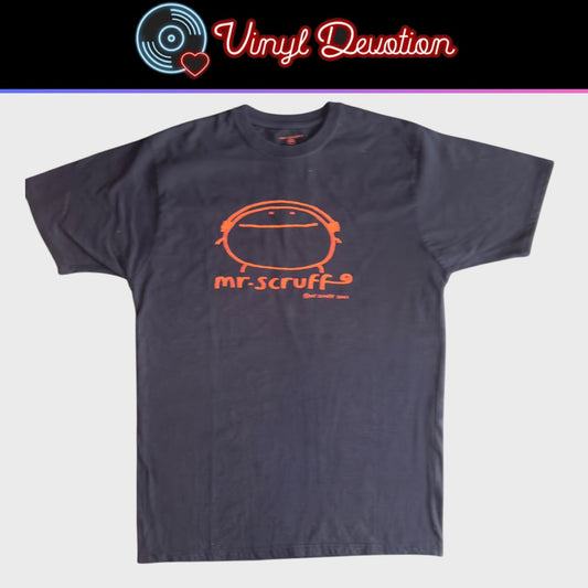 Mr. Scruff Headphones 2001 Vintage Dark Blue T-Shirt Size M