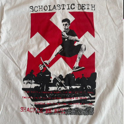 Scholastic Deth Band Shackle Me Not White T-Shirt Size M