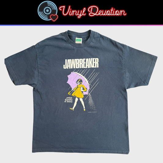 Jawbreaker Band When It Rains Morton Salt Girl Y2K Navy Blue Vintage T-Shirt Size XL