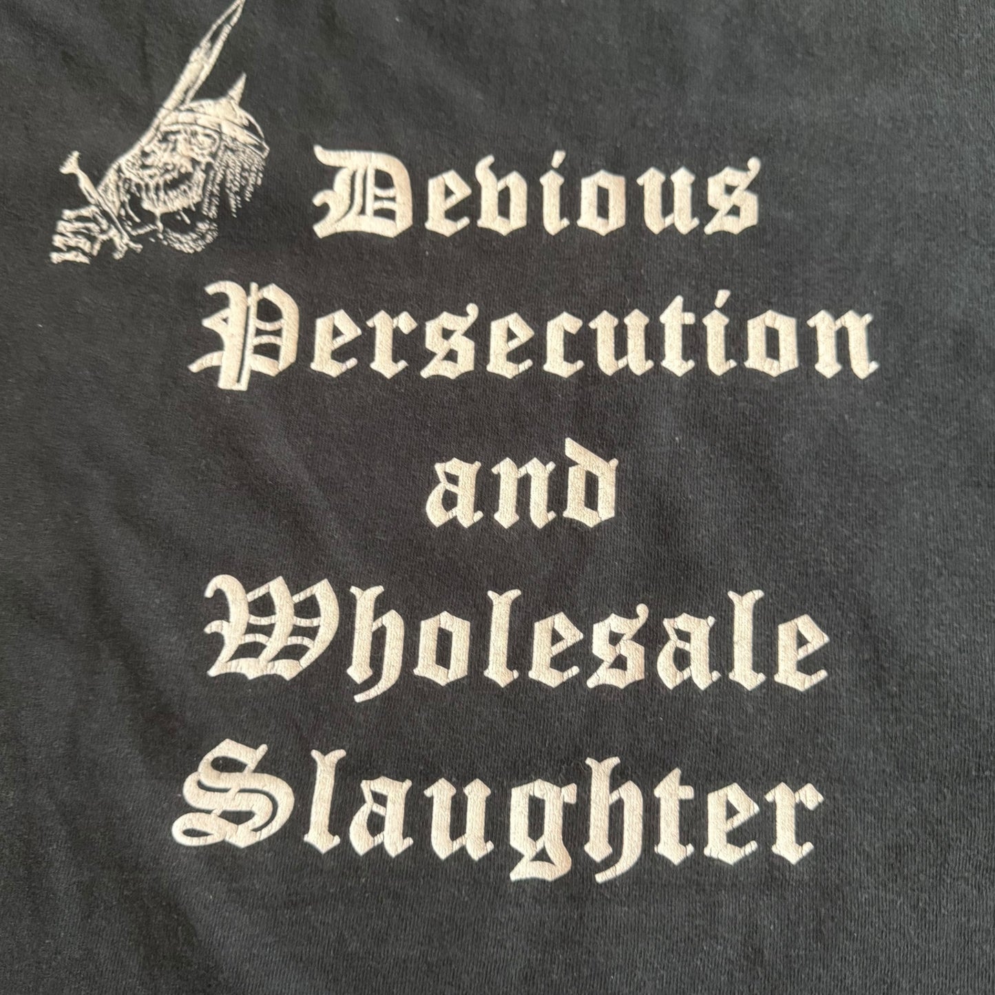 P.L.F Band Devious Persecution & Wholesale Slaughter T-Shirt Size L Pulverizing Lethal Force