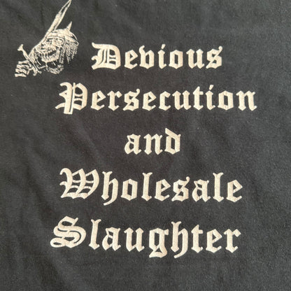 P.L.F Band Devious Persecution & Wholesale Slaughter T-Shirt Size L Pulverizing Lethal Force
