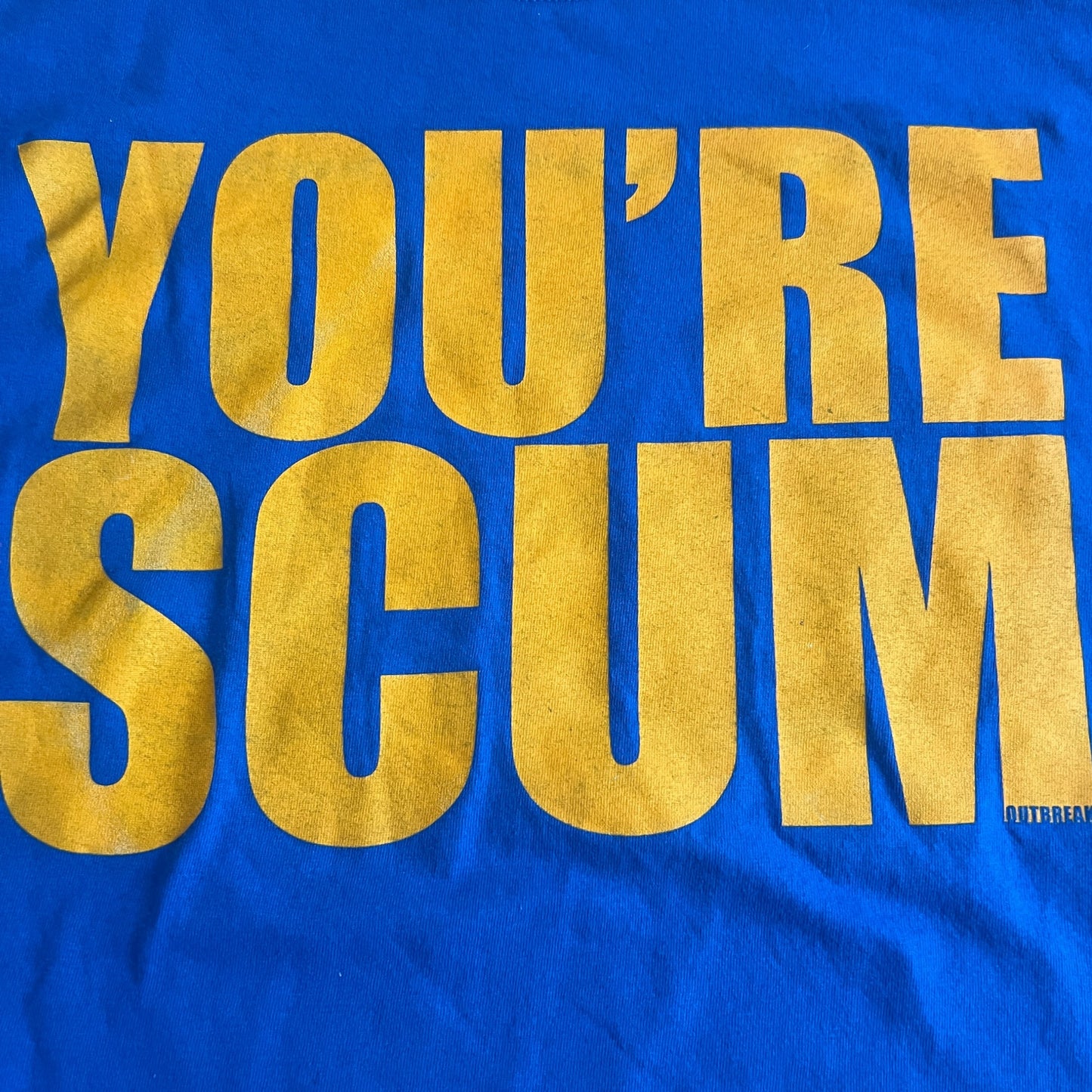 Outbreak Band You're Scum Blue T-Shirt Size L