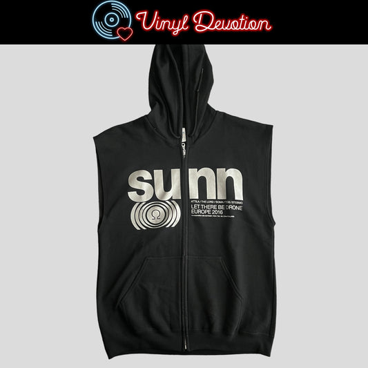 Sunn O))) Band Let There Be Drone 2016 Sleeveless Zip Up Hoodie Size L
