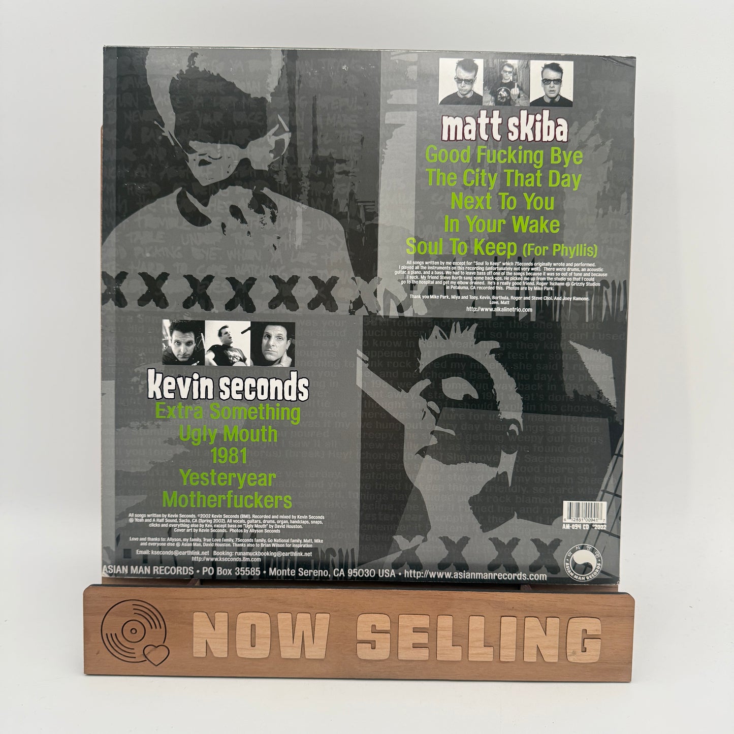 Matt Skiba & Kevin Seconds - Split Vinyl LP White Pink Grey Swirl Alkaline Trio