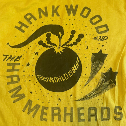 Hank Wood And The Hammerheads Band This World Is Beat Yellow T-Shirt Size M