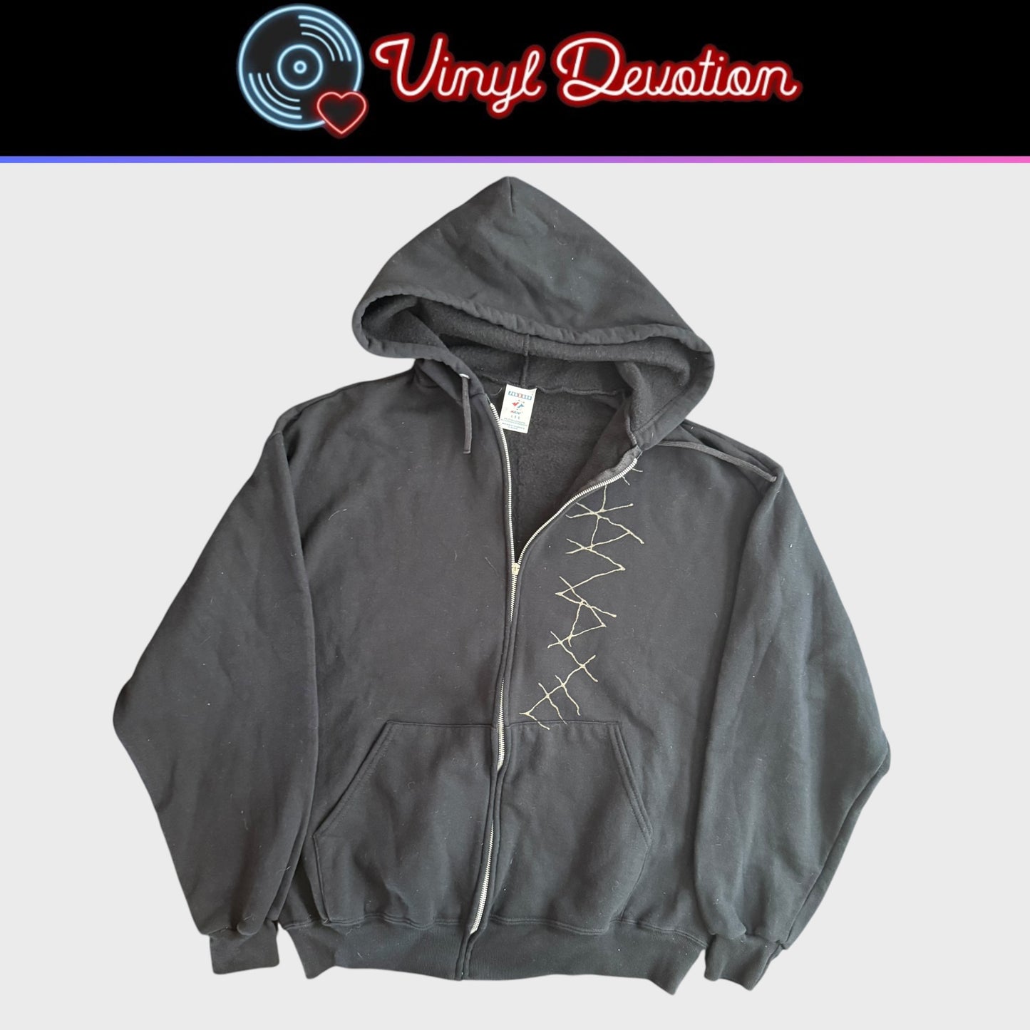 Khanate Capture & Release Black Vintage Zip Up Hoodie Size L