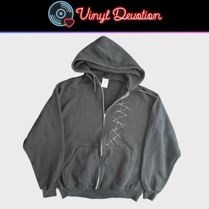 Khanate Capture & Release Black Vintage Zip Up Hoodie Size L