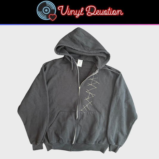 Khanate Capture & Release Black Vintage Zip Up Hoodie Size L