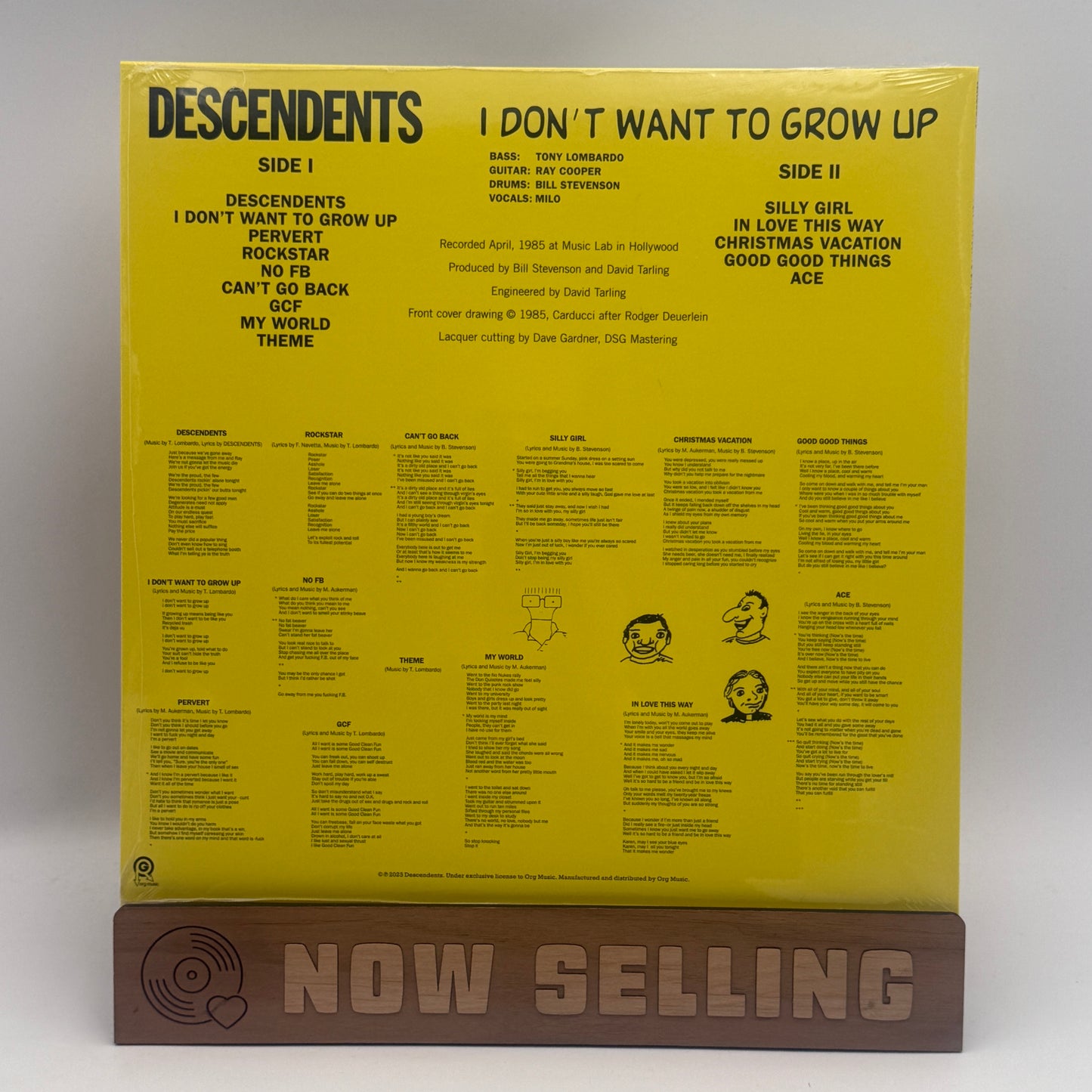 Descendents - I Don't Want To Grow Up Vinyl LP ORG Banana Peel Black Yellow SEALED