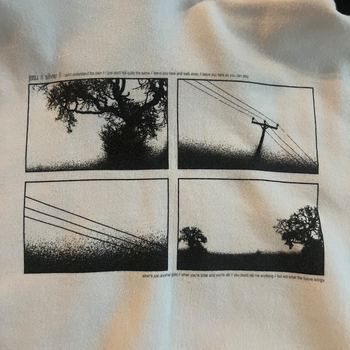 Jesu Band Silver White Pullover Hoodie Size L Godflesh Justin Broadrick