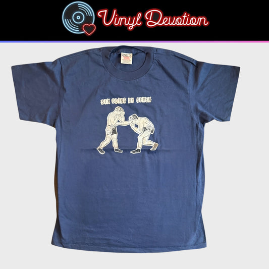 Six Going On Seven Band Method Actor 1997 Vintage Blue T-Shirt Size L Unionsuit Cast Iron Hike Hydra Head