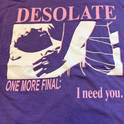 Desolate NY Metalcore Band One More Final: I Need You Purple T-Shirt Size L