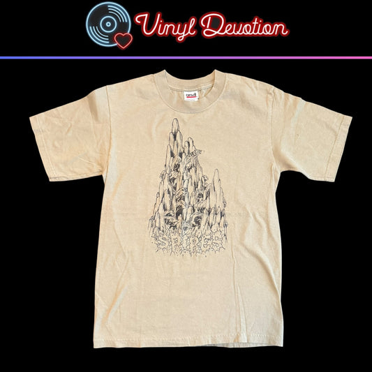 Spires Band Mountains Tan T-Shirt Size S Emo Hardcore