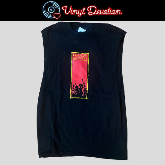 Corn On Macabre Band Vintage Y2K T-Shirt Size M Cut Sleeves