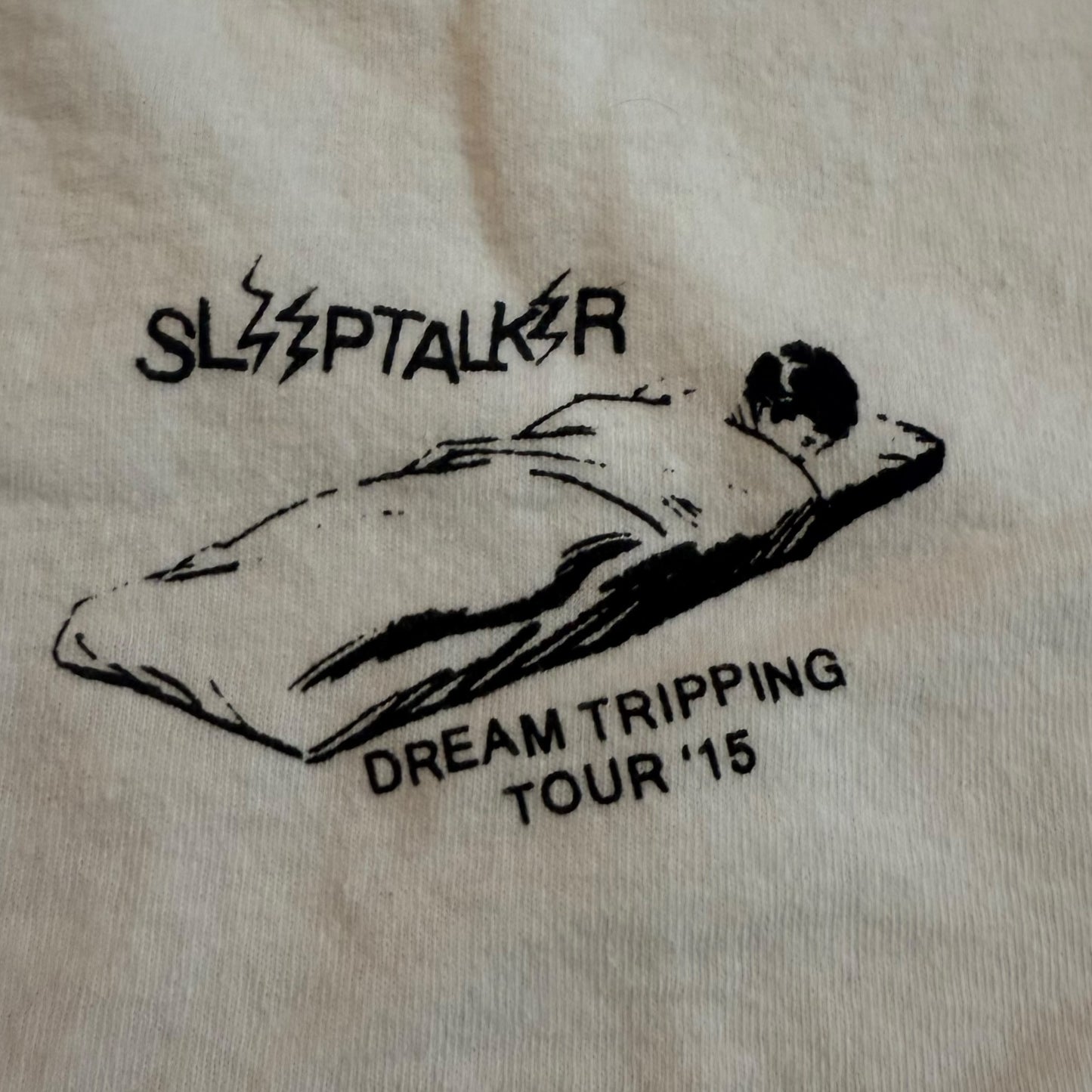 Sleeptalker Band Dream Tripping 2015 Tour White T-Shirt Size L Yaphet Kotto