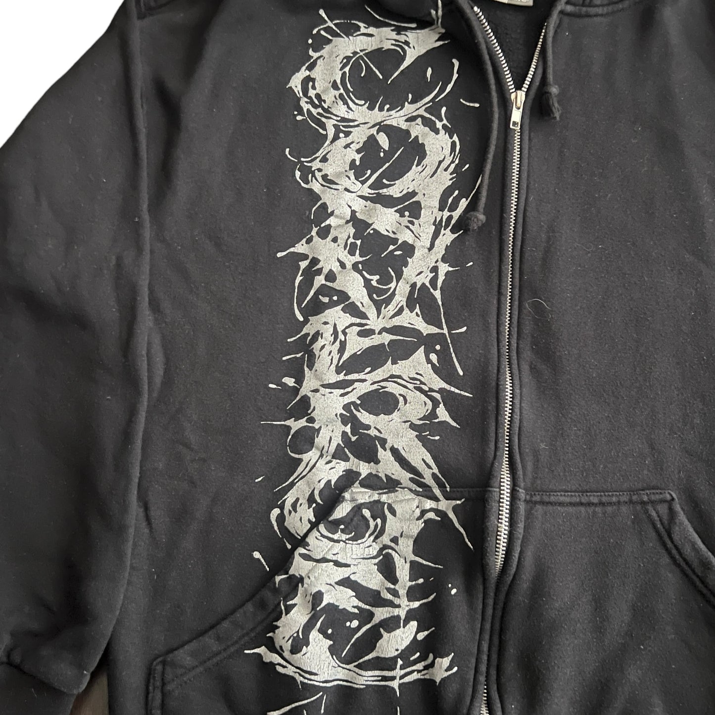 Converge Band Axe To Fall Silver Megaprint Zip Up Hoodie Size XL