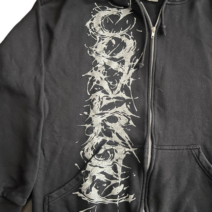 Converge Band Axe To Fall Silver Megaprint Zip Up Hoodie Size XL