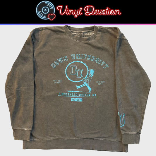 Fiddlehead Band Down University Blue Gray Crewneck Sweatshirt Size XXL Have Heart