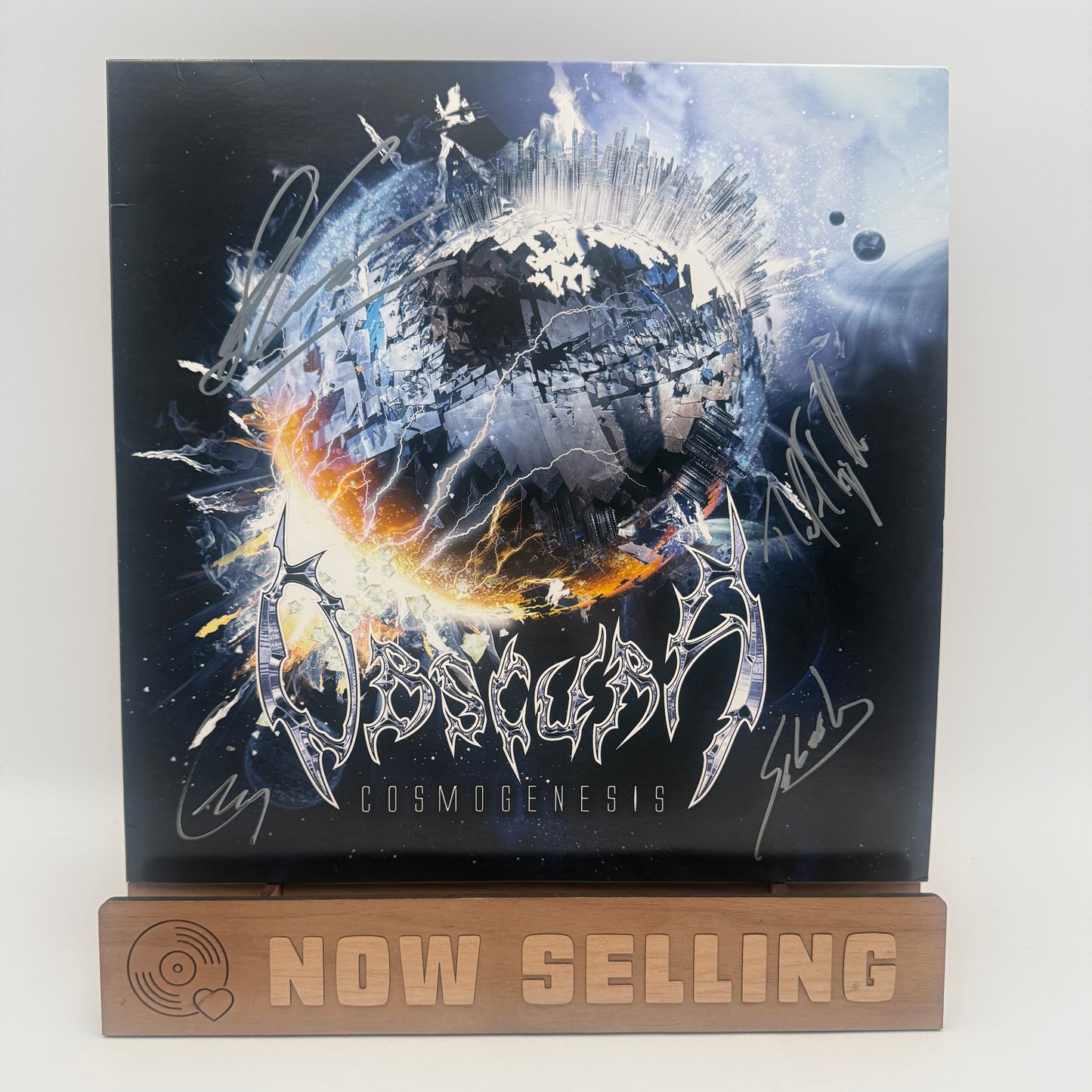 Obscura - Cosmogenesis Vinyl LP Silver Blue Merge Splatter SIGNED