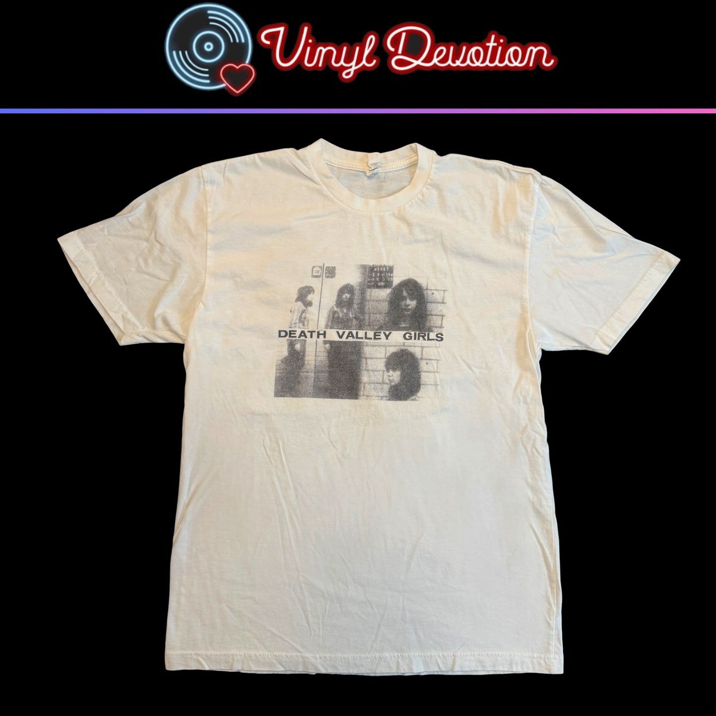 Death Valley Girls Band Mugshot White T-Shirt Size L Fits Like a Medium Slim Fit