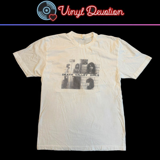 Death Valley Girls Band Mugshot White T-Shirt Size L Fits Like a Medium Slim Fit