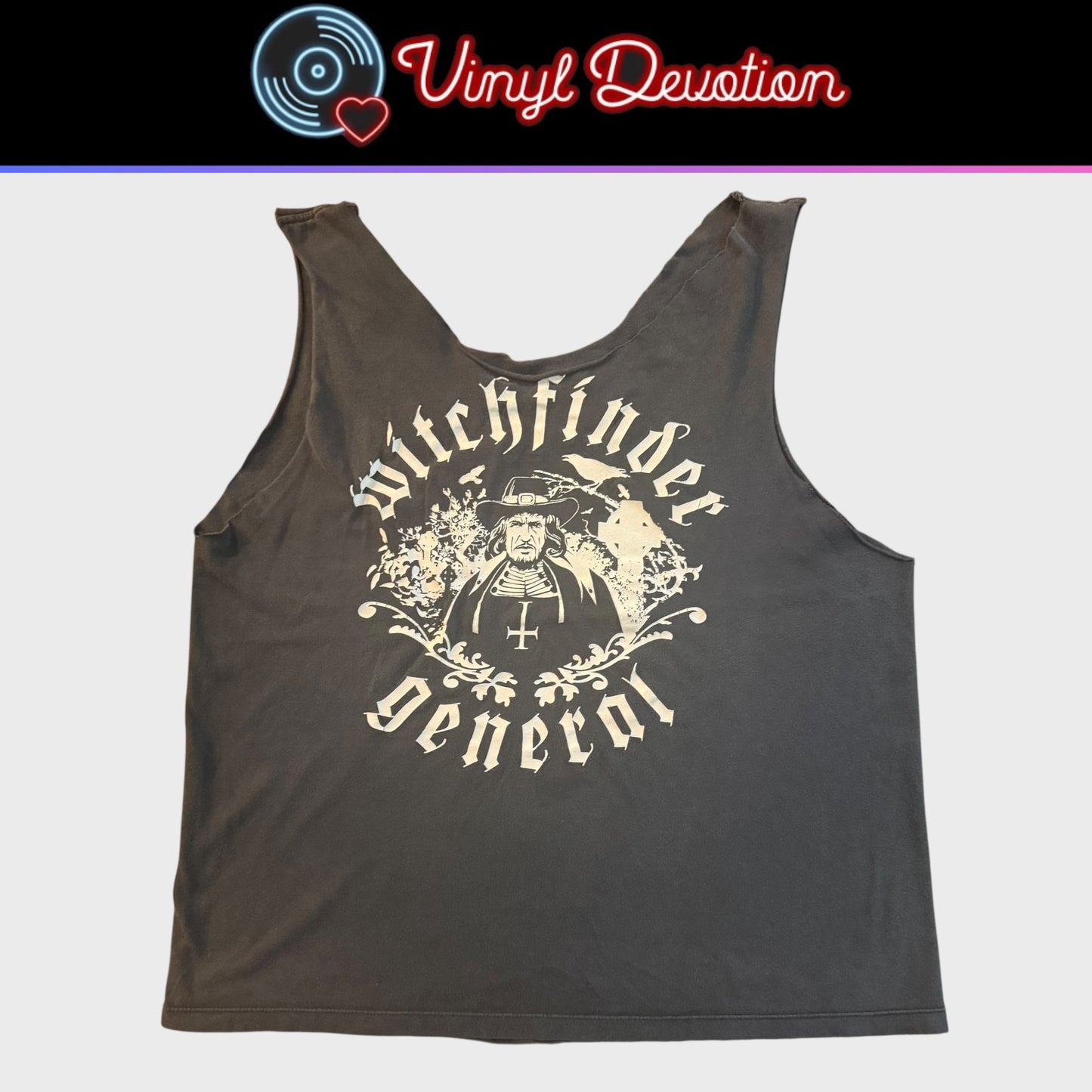 Witchfinder General Vintage Tank Top Cut Sleeves & Neckline Size L