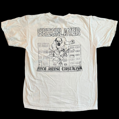 Bricklayer Oi Punk Band Rock Against Capitalism White T-Shirt Size M Angel Du$t White Wards
