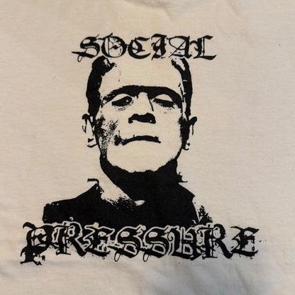 Social Pressure Hardcore Band Frankenstein White T-Shirt Size M