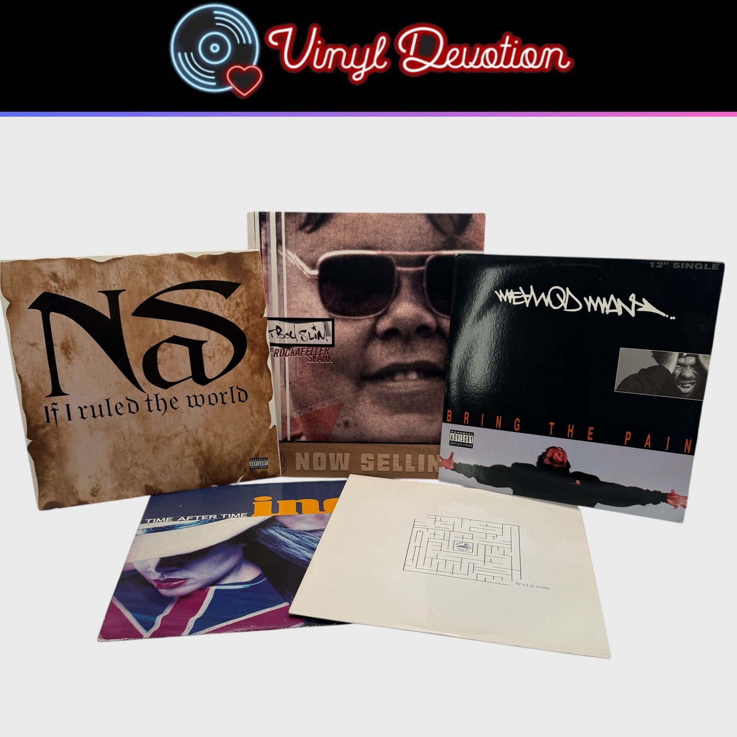 12" Vinyl Lot - Nas, inoj, A Tribe Called Quest, Method Man, Fatboy Slim Rockafeller Skank