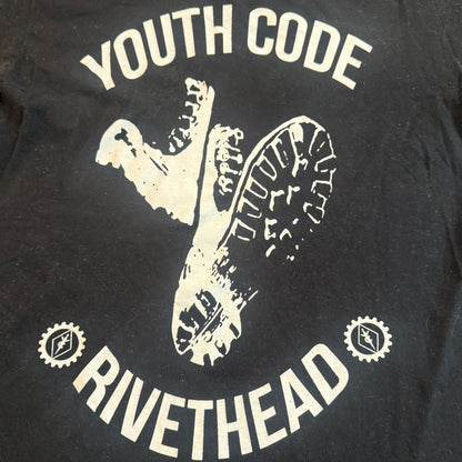 Youth Code Band Rivethead Black T-Shirt Size M Slim Fit