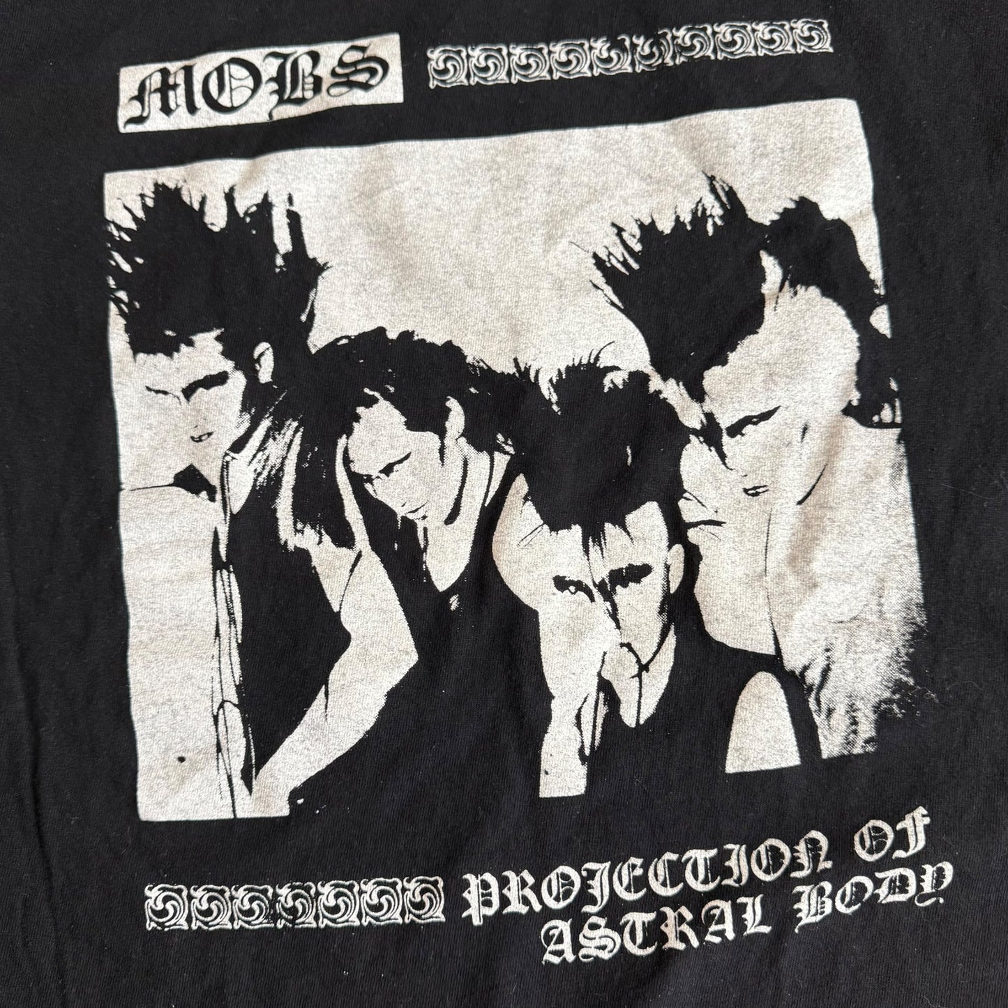 MOBS Japanese Hardcore Punk Band Projection Of Astral Body Black T-Shirt Size S