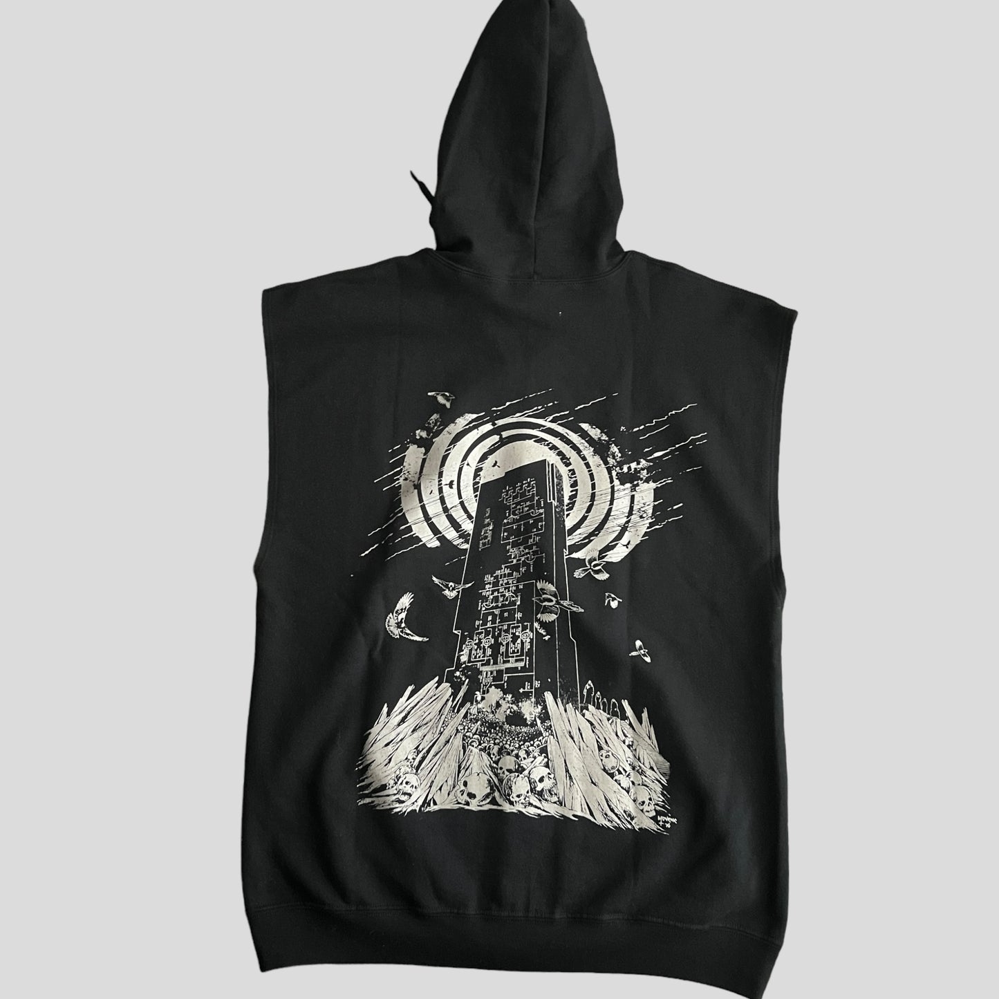 Sunn O))) Band Let There Be Drone 2016 Sleeveless Zip Up Hoodie Size L