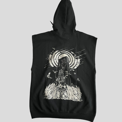 Sunn O))) Band Let There Be Drone 2016 Sleeveless Zip Up Hoodie Size L