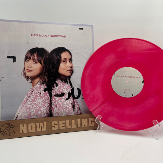 Meg & Dia - happysad Vinyl LP Baby Pink / Hot Pink Galaxy