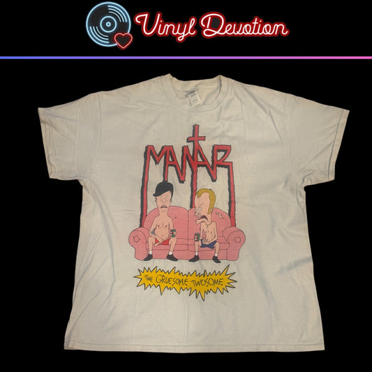 Mantar Band Gruesome Twosome White T-Shirt Size XL Beavis And Butt-Head