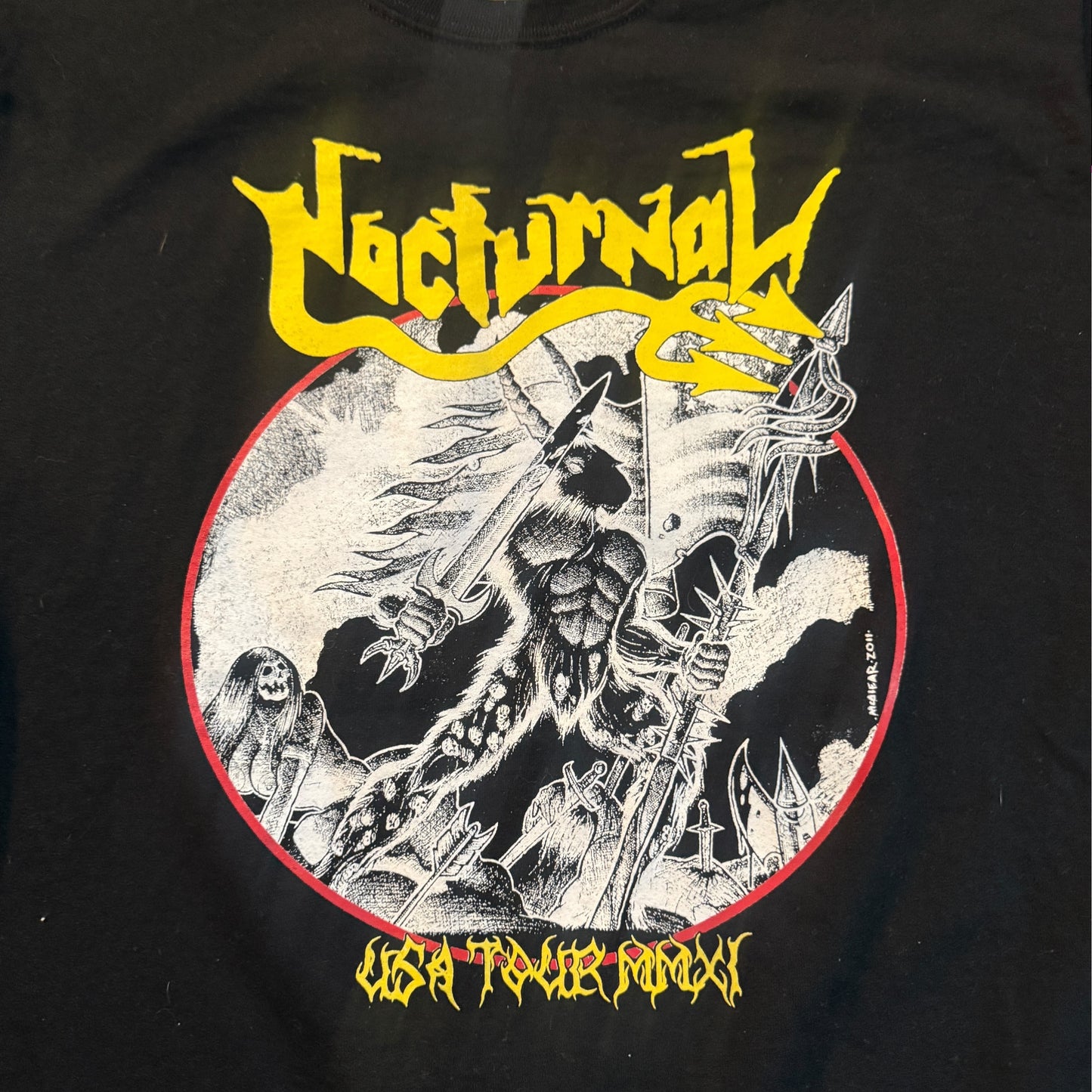 Nocturnal Band 2011 USA Tour T-Shirt Size M German Thrash Black Metal