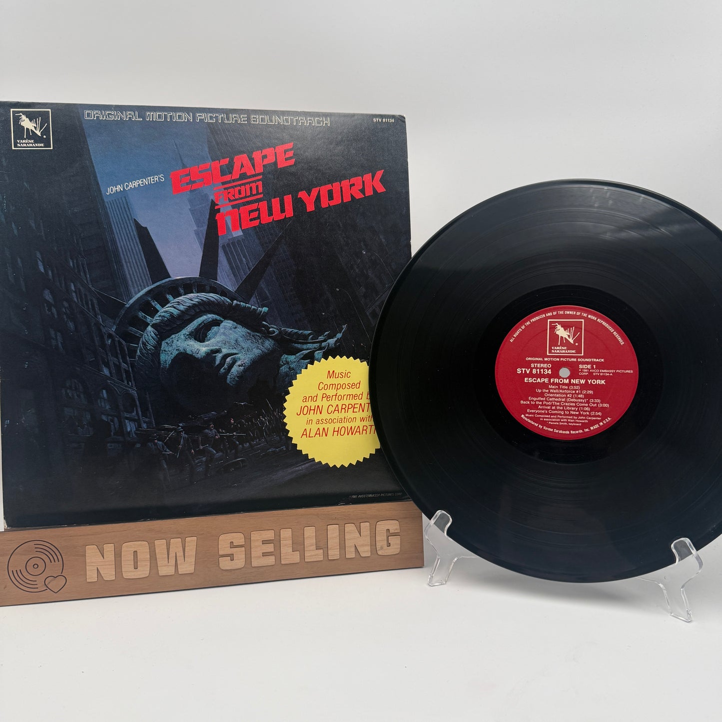 Escape From New York Soundtrack Vinyl LP Original 1st Press John Carpenter