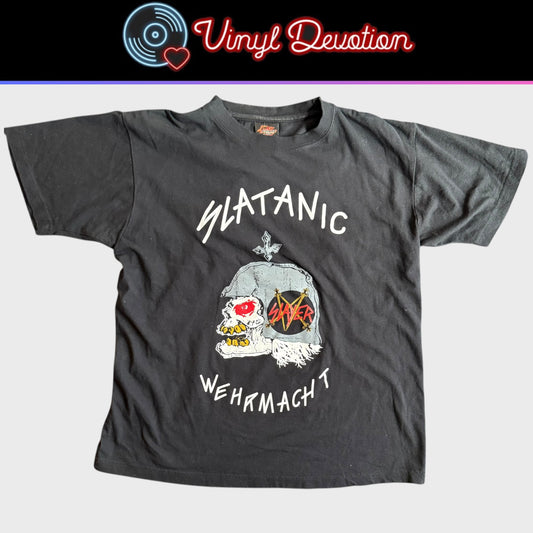 Slayer Band Slaytanic Wehrmacht '85 Tour T-Shirt Size L Johnny Star