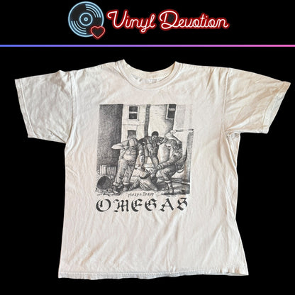 Omegas Hardcore Band Please Leave White T-Shirt Size L