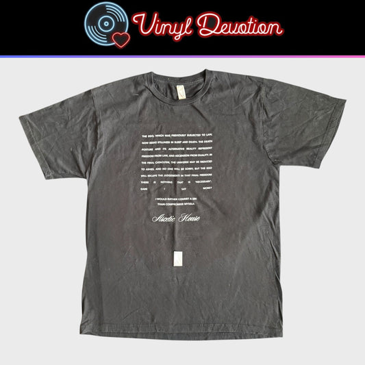 Ascetic House Record Label White T-Shirt Size L Marshstepper Destruction Unit Body Of Light
