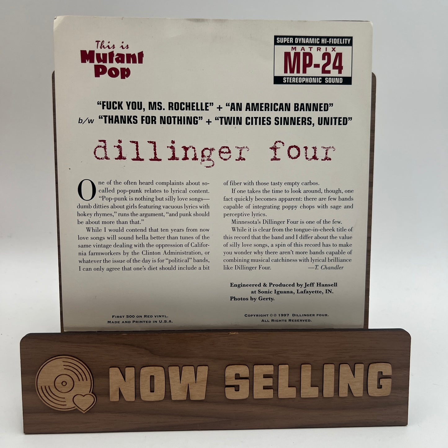 Dillinger Four - More Songs About Girlfriends & Bubblegum Vinyl 7" Original 1st Press Red