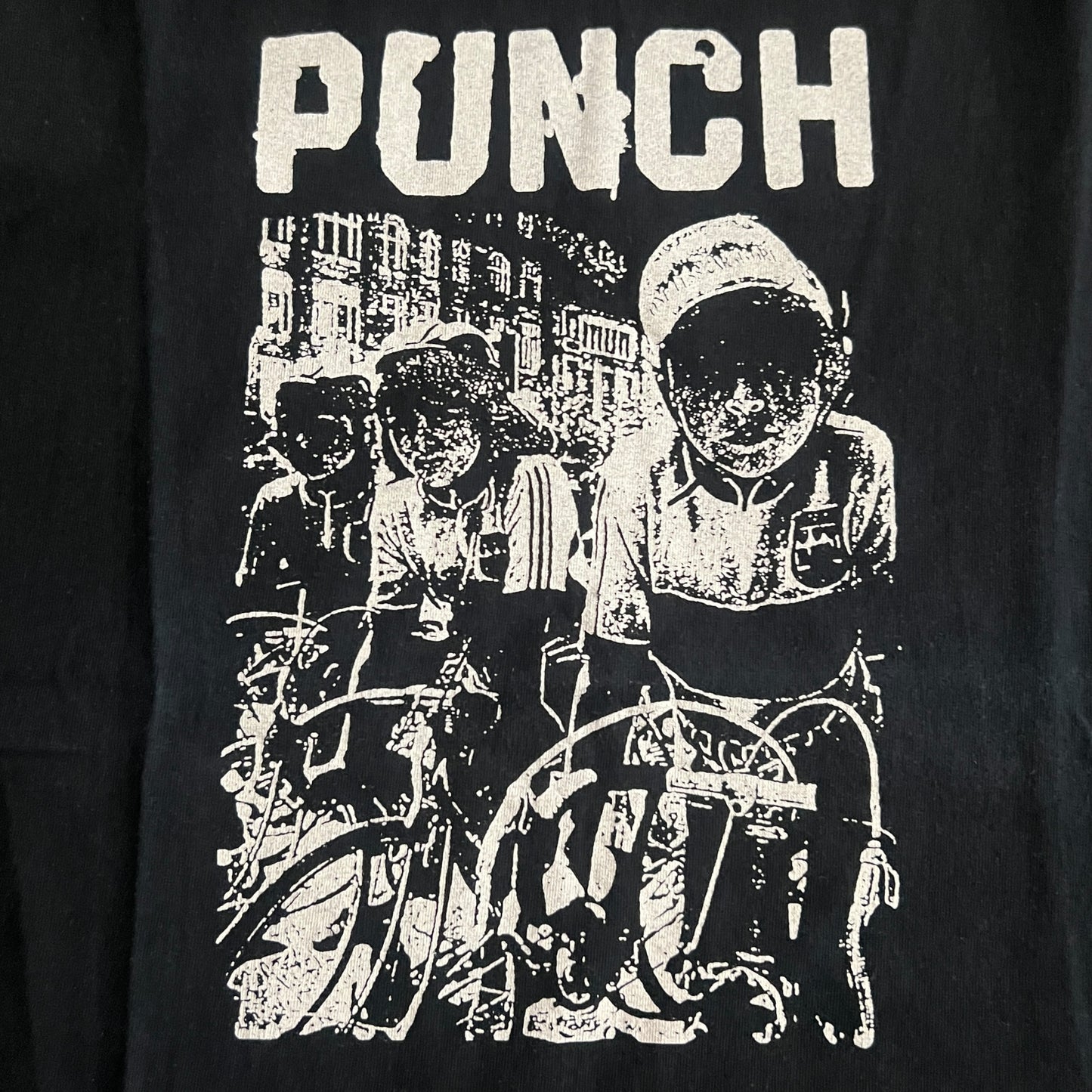 Punch Hardcore Band Bikers Cut Sleeves T-Shirt Size L