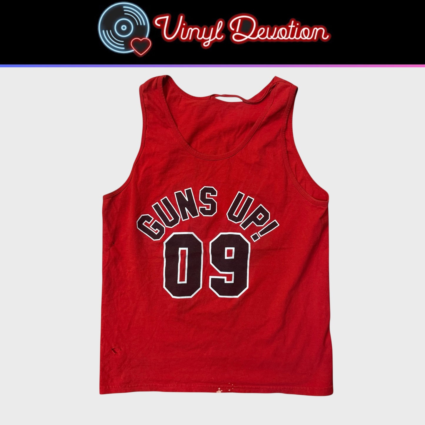 GUNS UP! Straight Edge Hardcore Band Getting Ignorant 09 Red Tank Top Size M