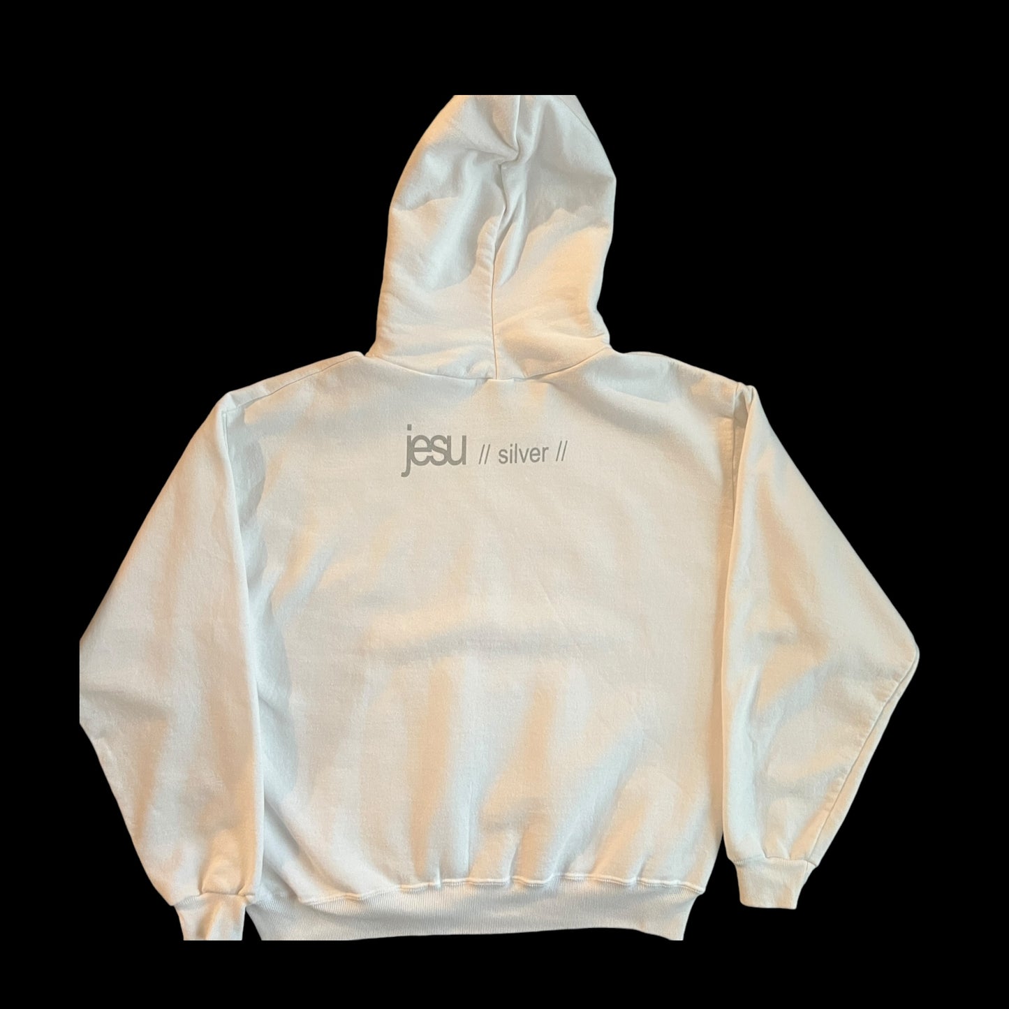 Jesu Band Silver White Pullover Hoodie Size L Godflesh Justin Broadrick