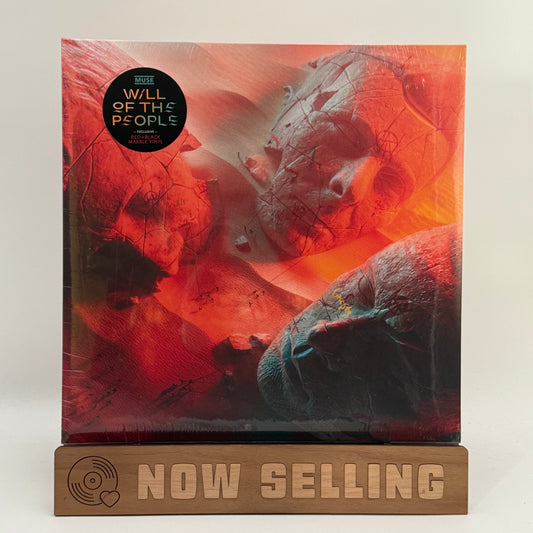 Muse - Will Of The People Vinyl LP SIGNED Art Cards Red Black Marble SEALED